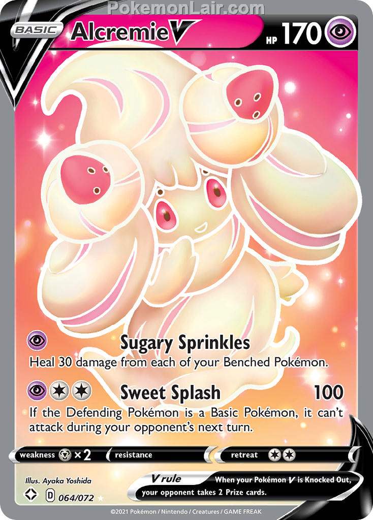 2021 Pokemon Trading Card Game Shining Fates Set List – 64 Alcremie V