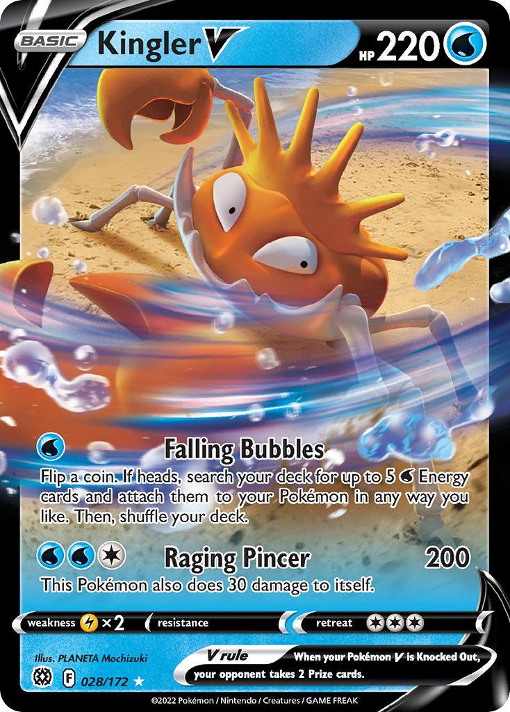 2022 Pokemon Trading Card Game Brilliant Stars Price List 028 Kingler V