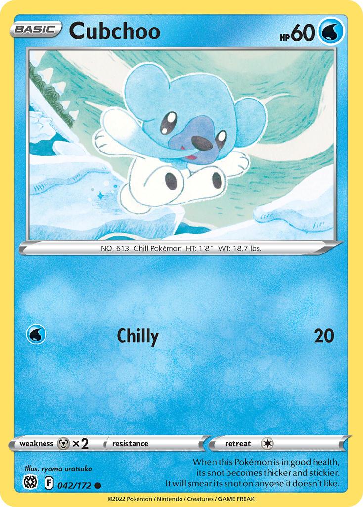 2022 Pokemon Trading Card Game Brilliant Stars Price List 042 Cubchoo