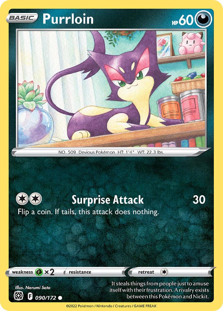 2022 Pokemon Trading Card Game Brilliant Stars Price List 090 Purrloin