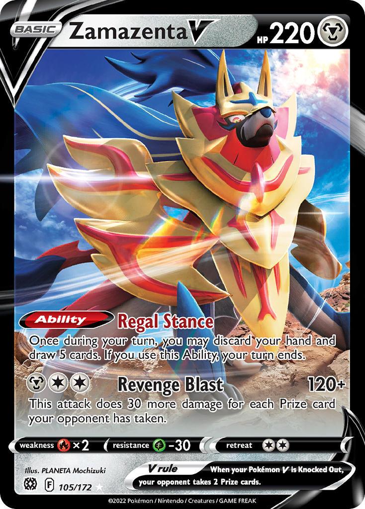 2022 Pokemon Trading Card Game Brilliant Stars Price List 105 Zamazenta V