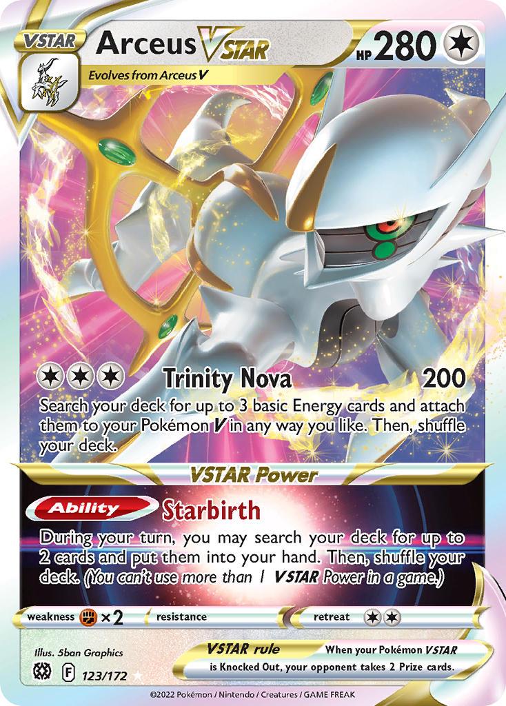 2022 Pokemon Trading Card Game Brilliant Stars Price List 123 Arceus V Star