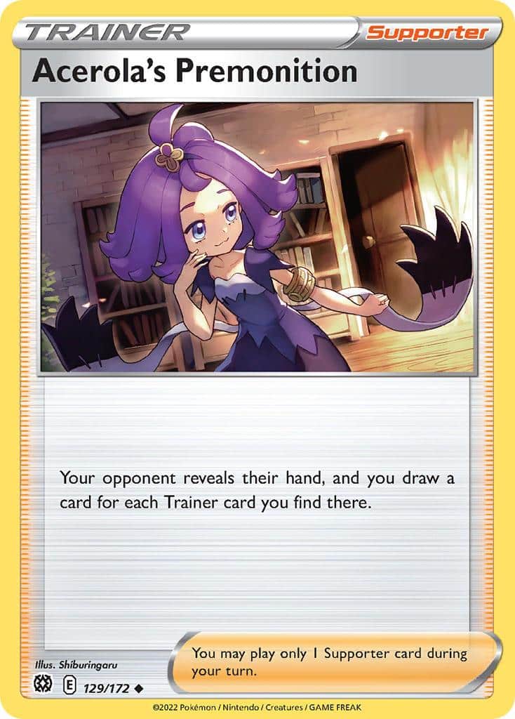 2022 Pokemon Trading Card Game Brilliant Stars Price List 129 Acerolas Premonition