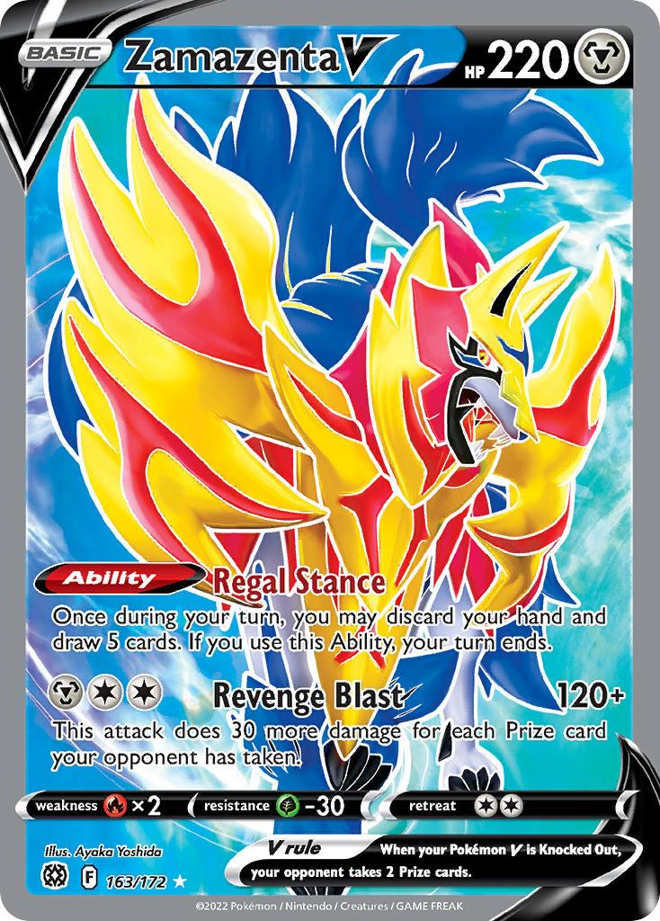 2022 Pokemon Trading Card Game Brilliant Stars Price List 163 Zamazenta V