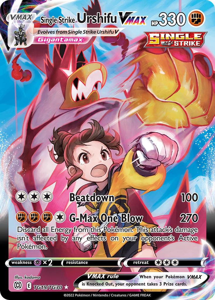 2022 Pokemon Trading Card Game Brilliant Stars Price List TG019 Single Strike Urshifu VMAX