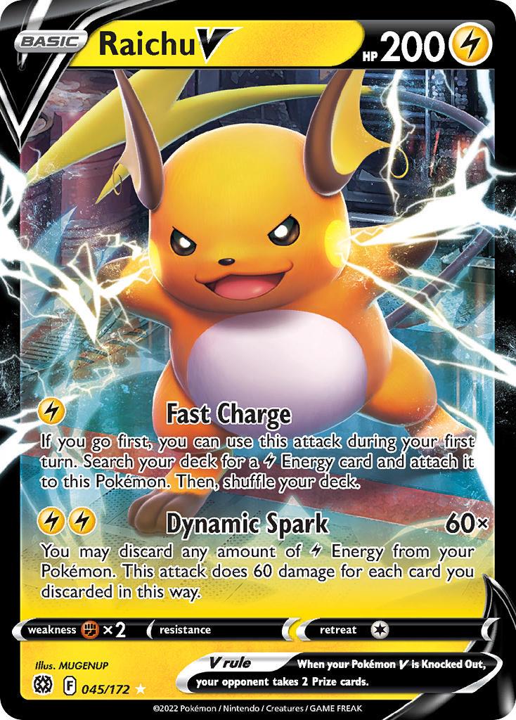 2022 Pokemon Trading Card Game Brilliant Stars Set List 045 Raichu V