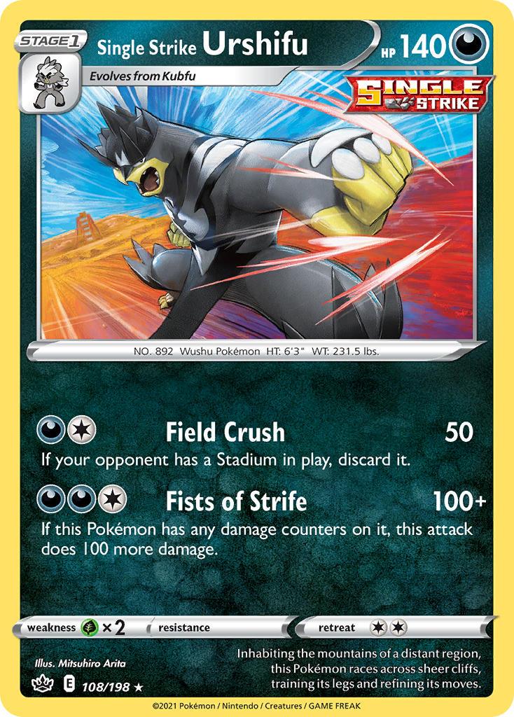 Pokemon Trading Card Game Chilling Reign Price List 108 Single Strike Urshifu