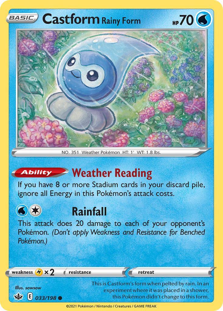 Pokemon Trading Card Game Chilling Reign Price List 33 Castform Rainy Form