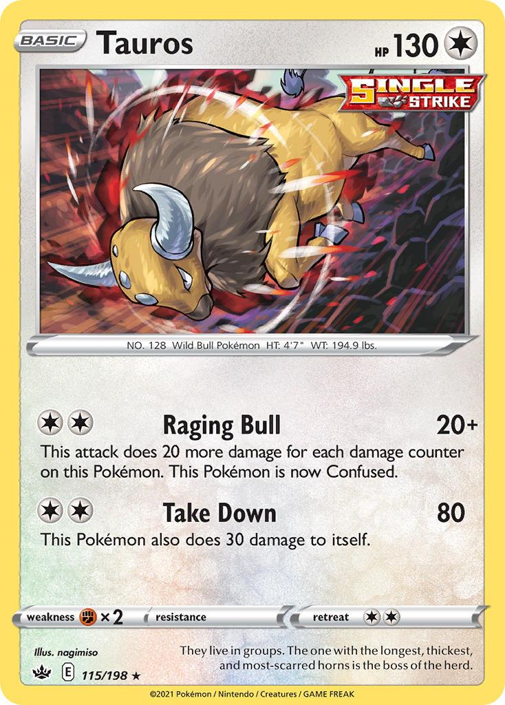 Pokemon Trading Card Game Chilling Reign Set List 115 Tauros