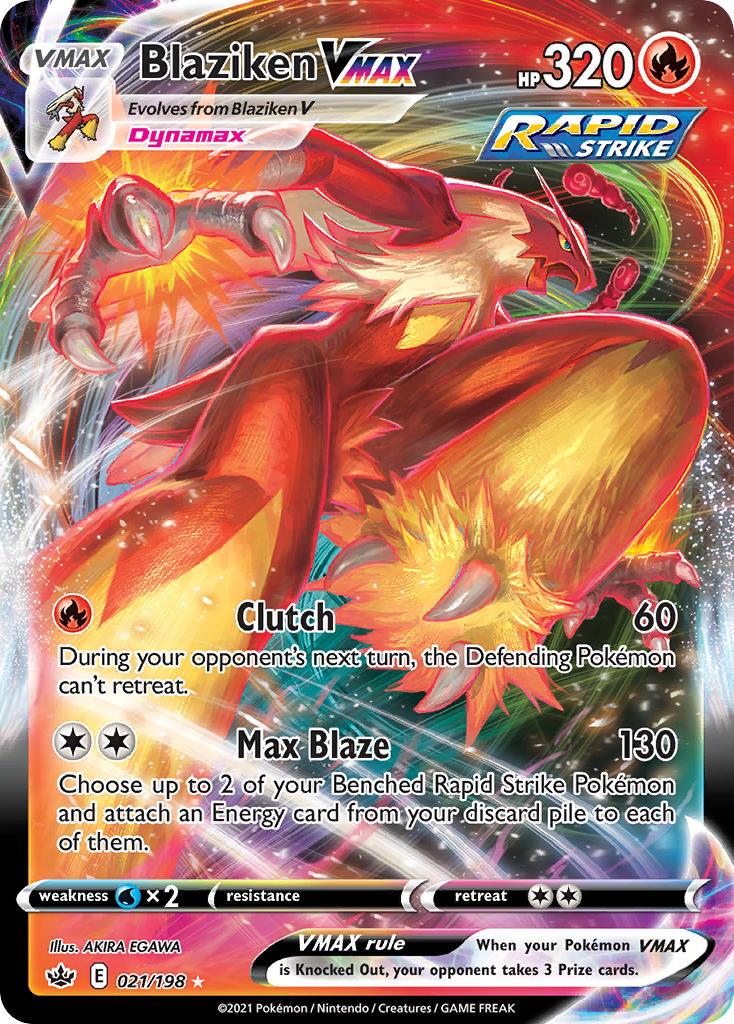 Pokemon Trading Card Game Chilling Reign Set List 21 Blaziken VMAX