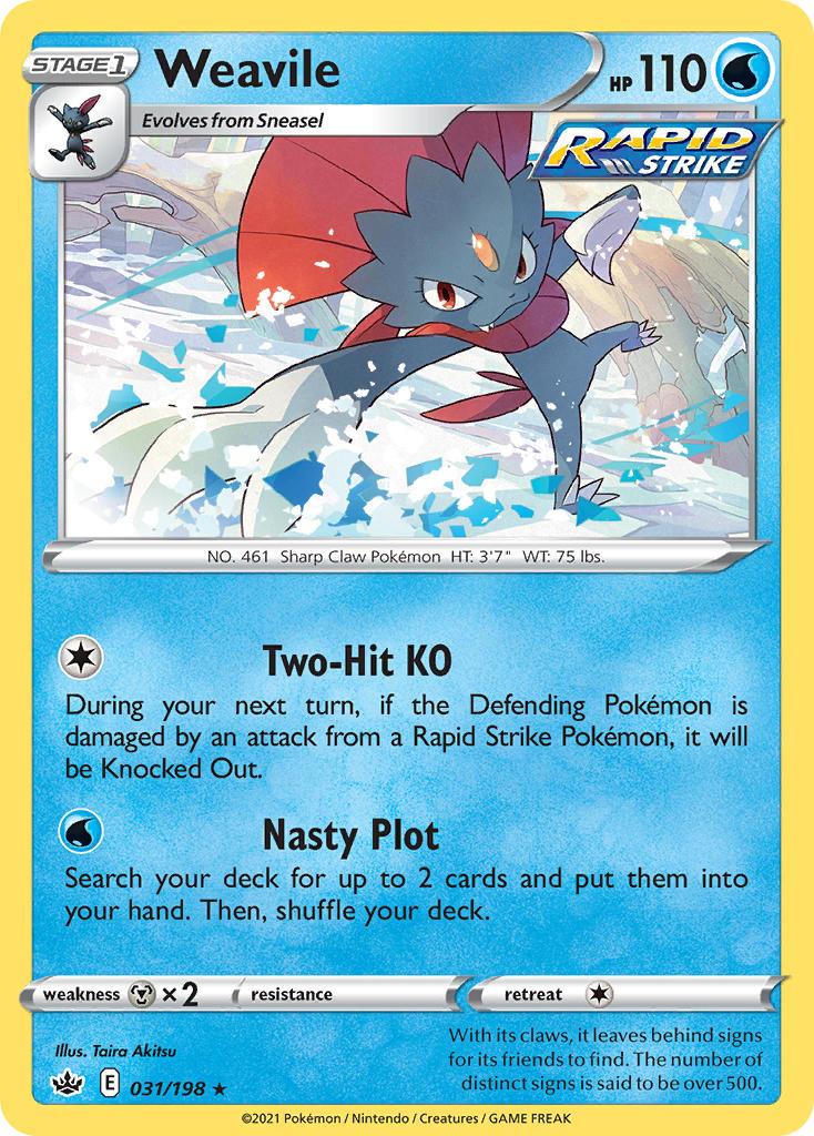 Pokemon Trading Card Game Chilling Reign Set List 31 Weavile