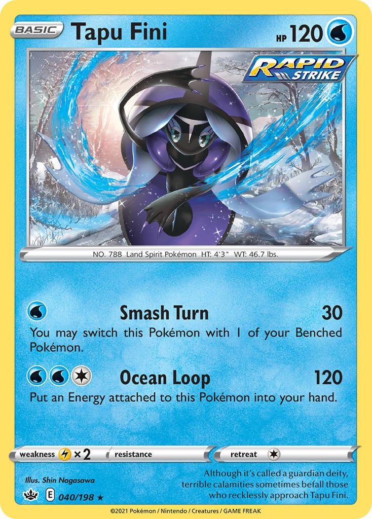 Pokemon Trading Card Game Chilling Reign Set List 40 Tapu Fini