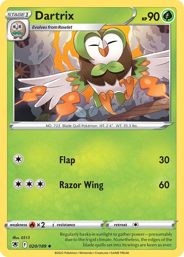 2022 Pokemon Trading Card Game Astral Radiance Set List 20 Dartrix