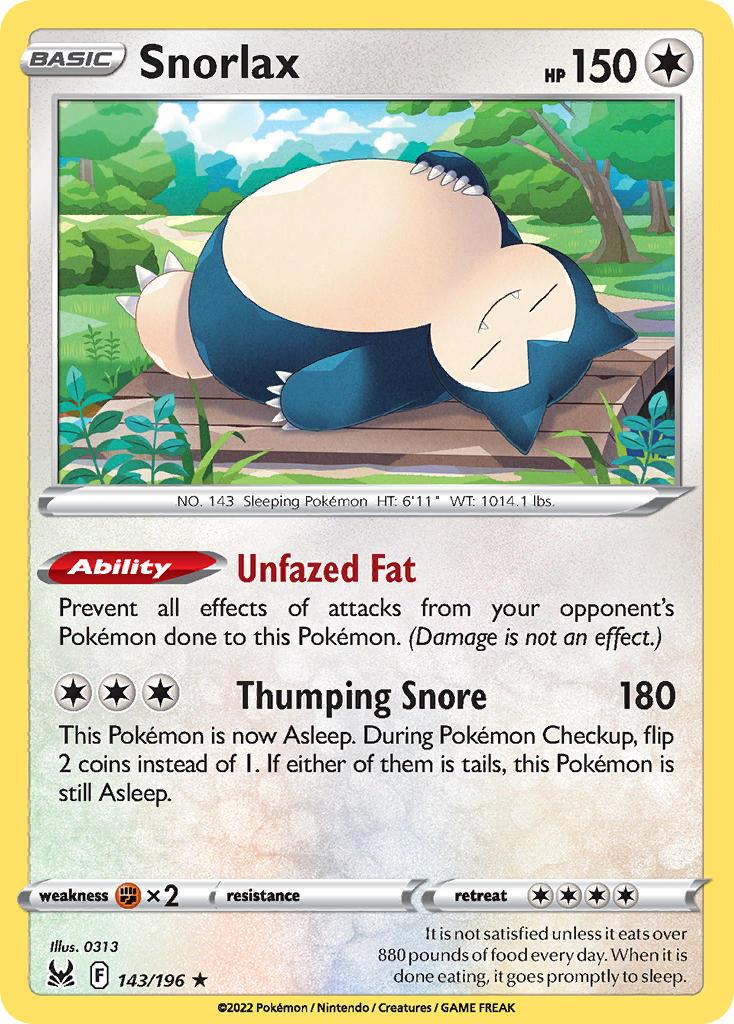 2022 Pokemon Trading Card Game Lost Origin Price List 143 Snorlax