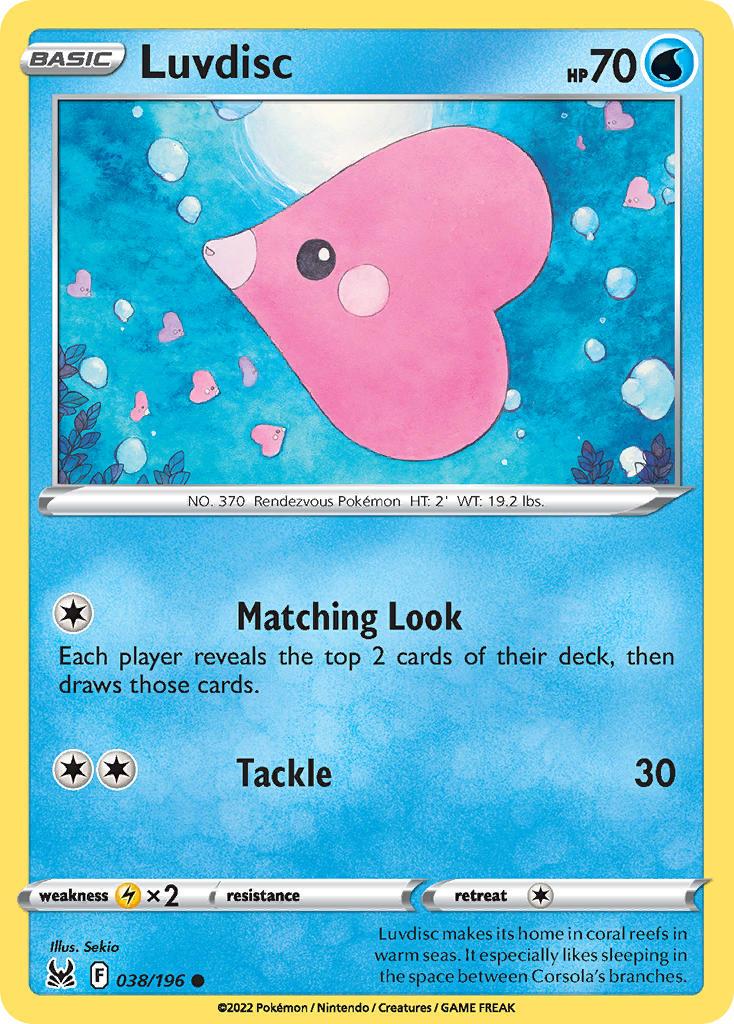 2022 Pokemon Trading Card Game Lost Origin Price List 38 Luvdisc