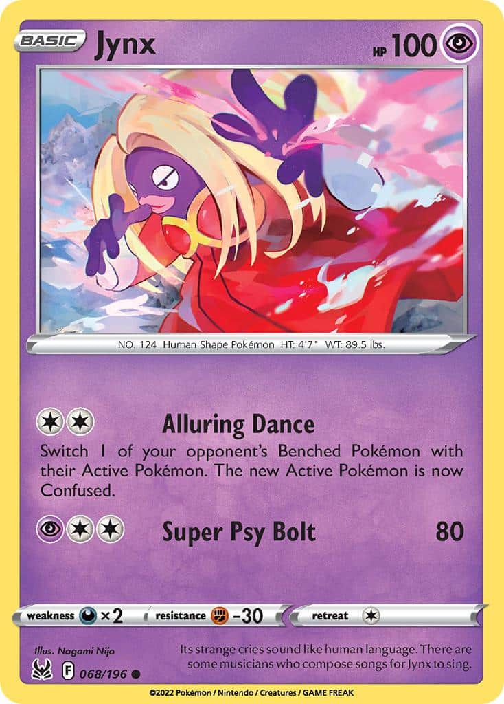 2022 Pokemon Trading Card Game Lost Origin Price List 68 Jynx