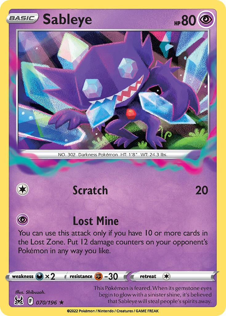 2022 Pokemon Trading Card Game Lost Origin Price List 70 Sableye