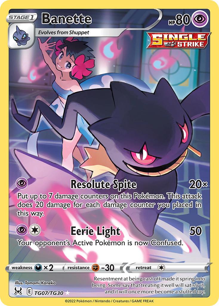 2022 Pokemon Trading Card Game Lost Origin Price List TG07 Banette