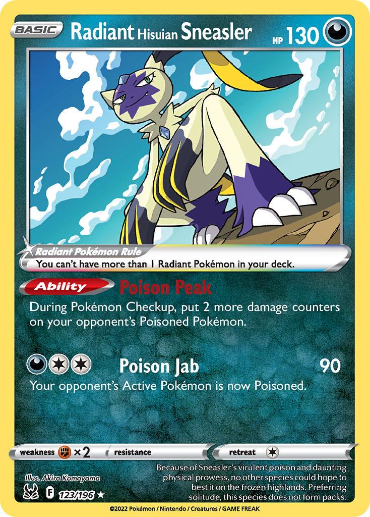 2022 Pokemon Trading Card Game Lost Origin Set List 123 Radiant Hisuian Sneasler