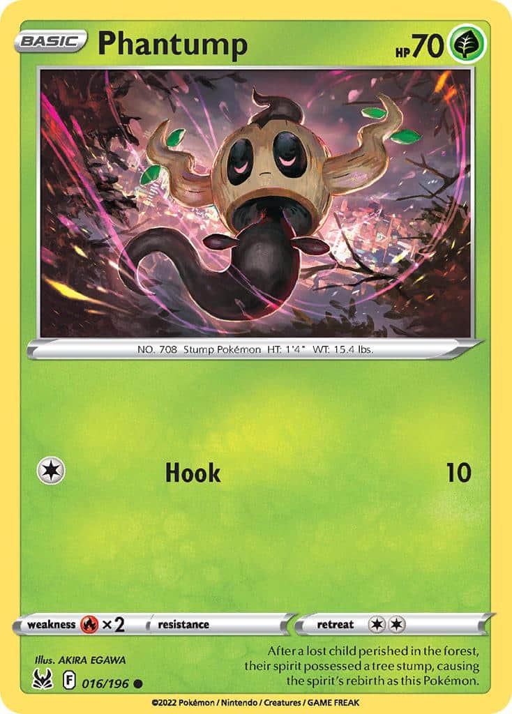 2022 Pokemon Trading Card Game Lost Origin Set List 16 Phantump