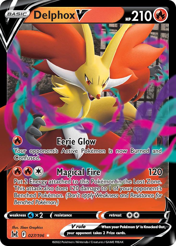 2022 Pokemon Trading Card Game Lost Origin Set List 27 Delphox V