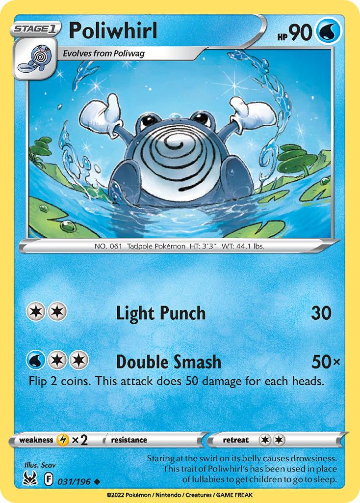 2022 Pokemon Trading Card Game Lost Origin Set List 31 Poliwhirl