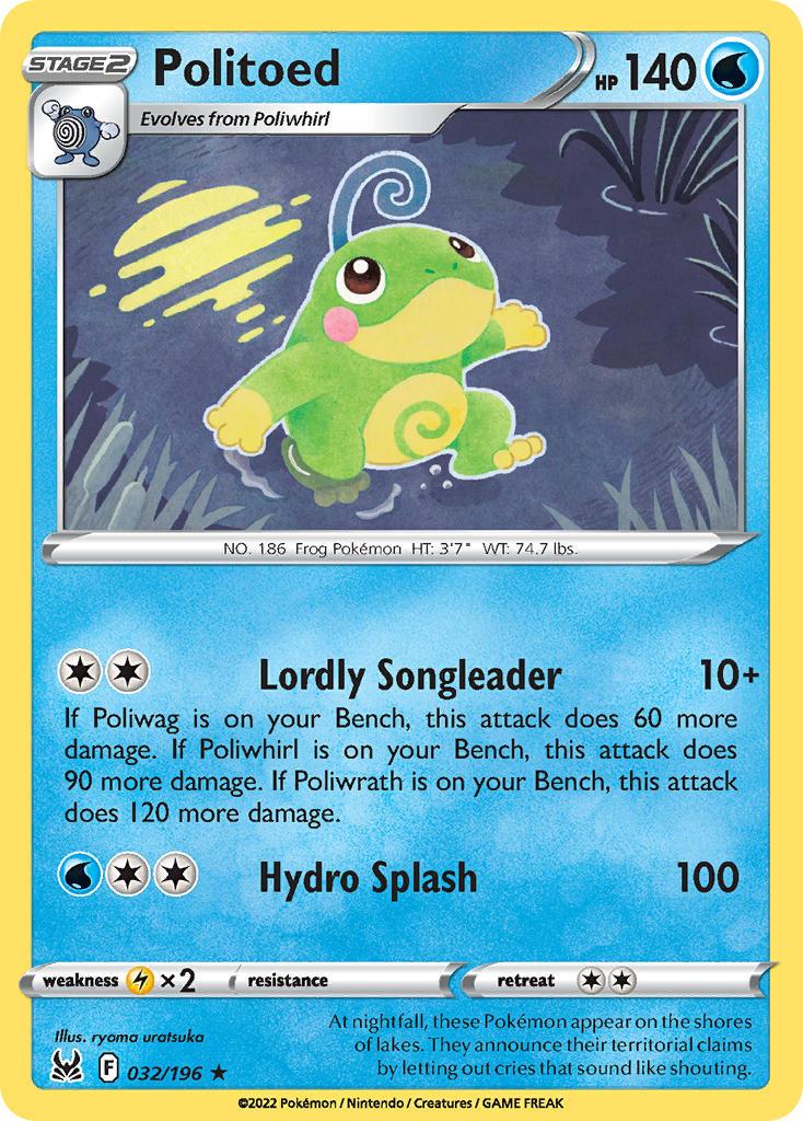 2022 Pokemon Trading Card Game Lost Origin Set List 32 Politoed