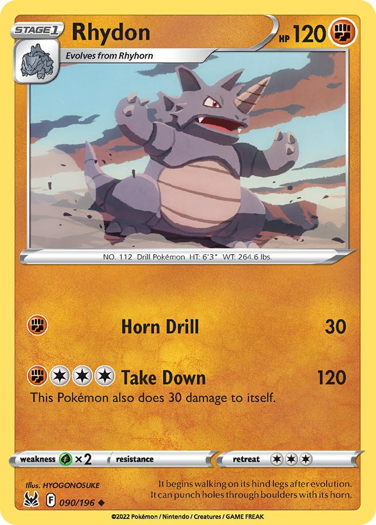 2022 Pokemon Trading Card Game Lost Origin Set List 90 Rhydon