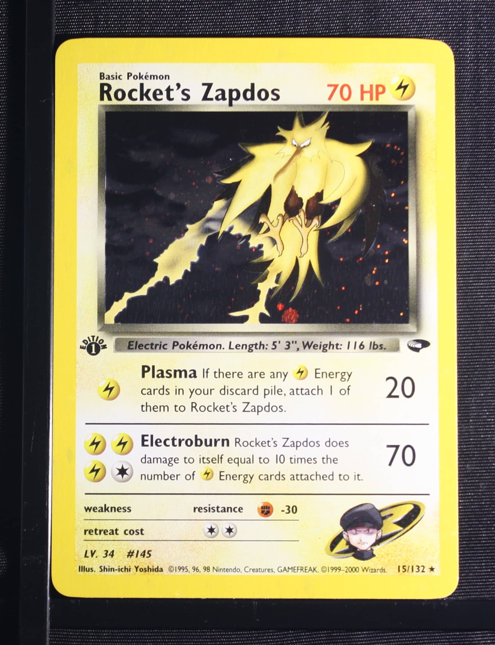 2000 Pokemon Gym Challenge 15 Rockets Zapdos 1st Edition Holo Psa 