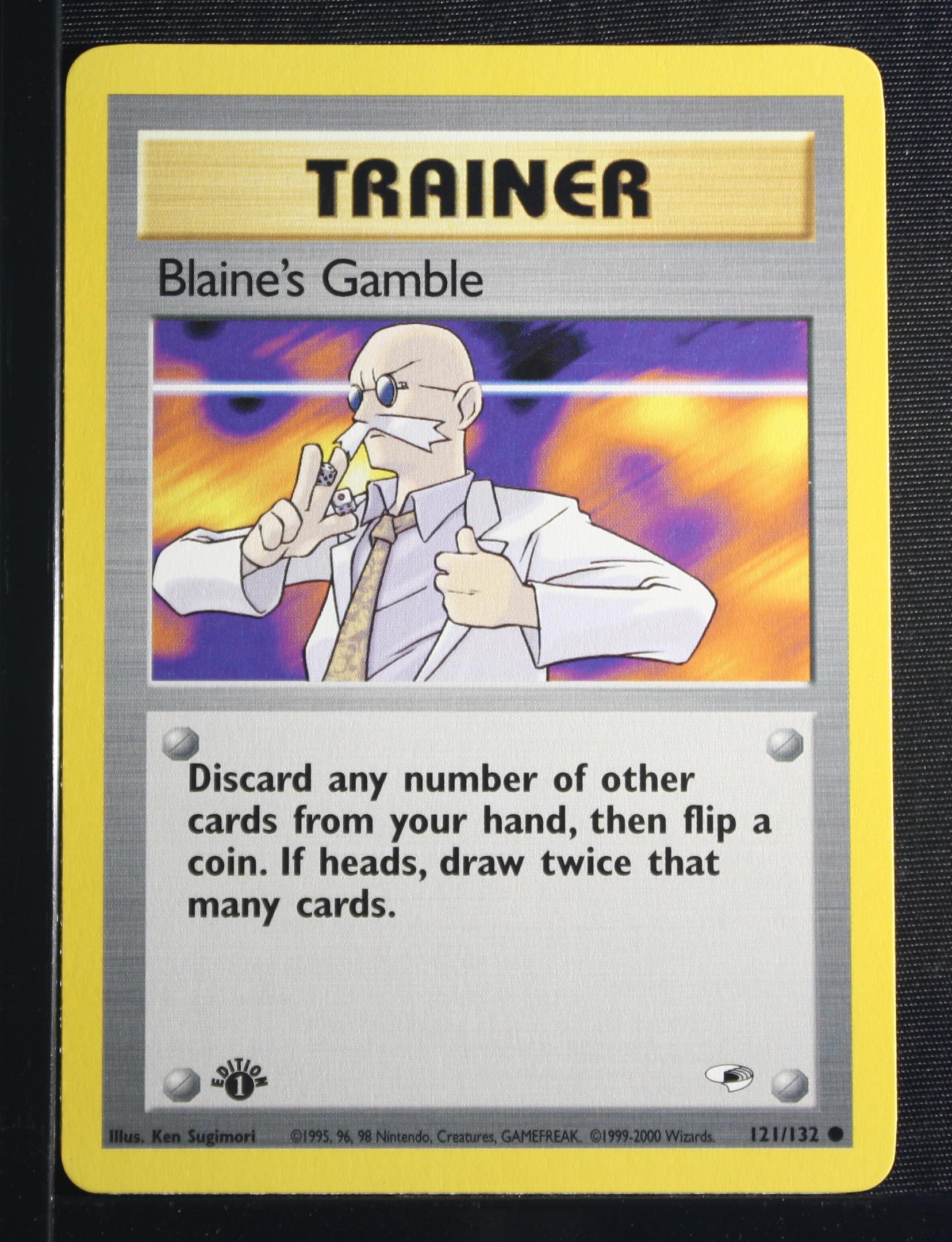 2000 Pokemon Gym Heroes #121 Blaine's Gamble 1st Edition PSA