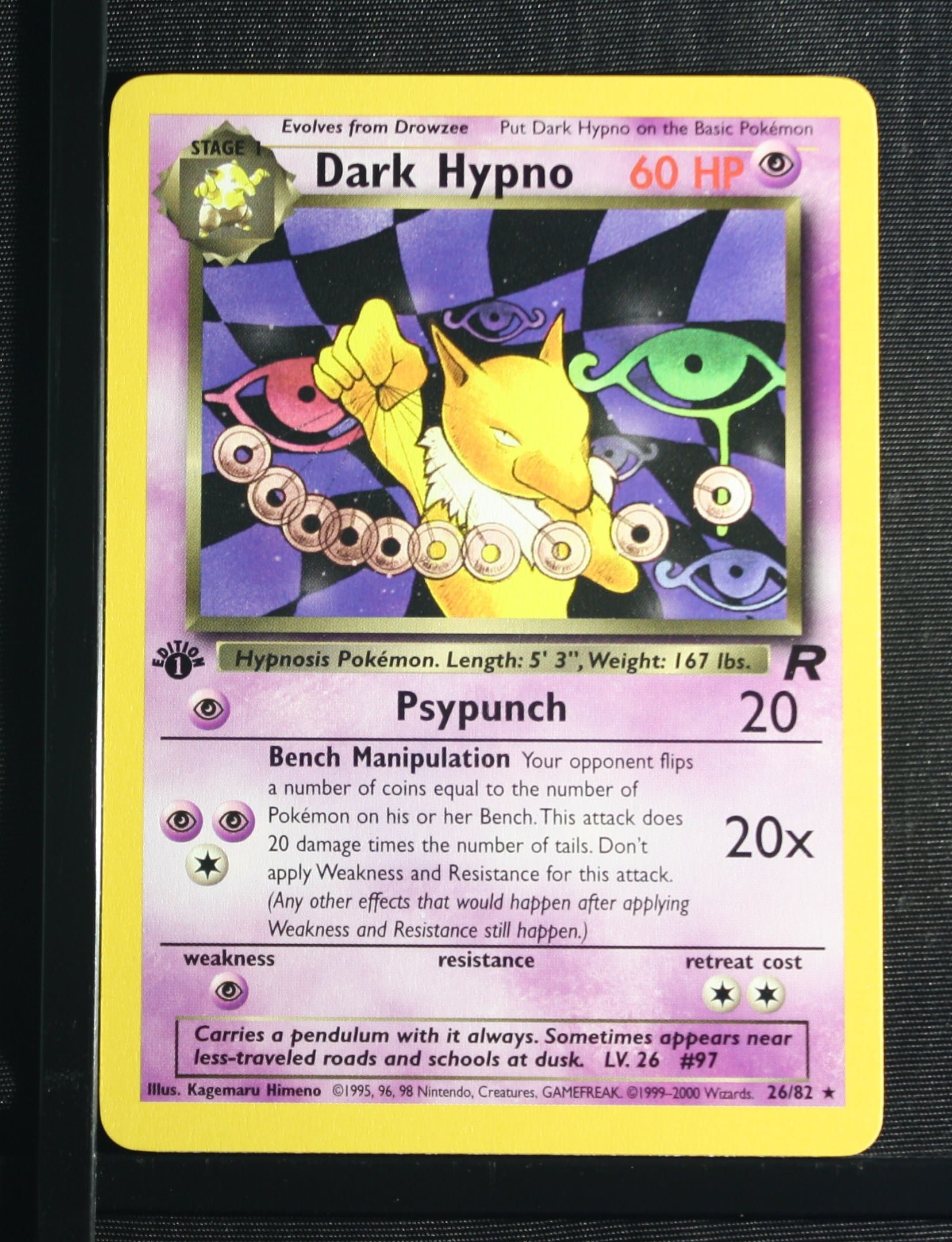 Pokemon Team Rocket Dark Hypno St Edition PSA