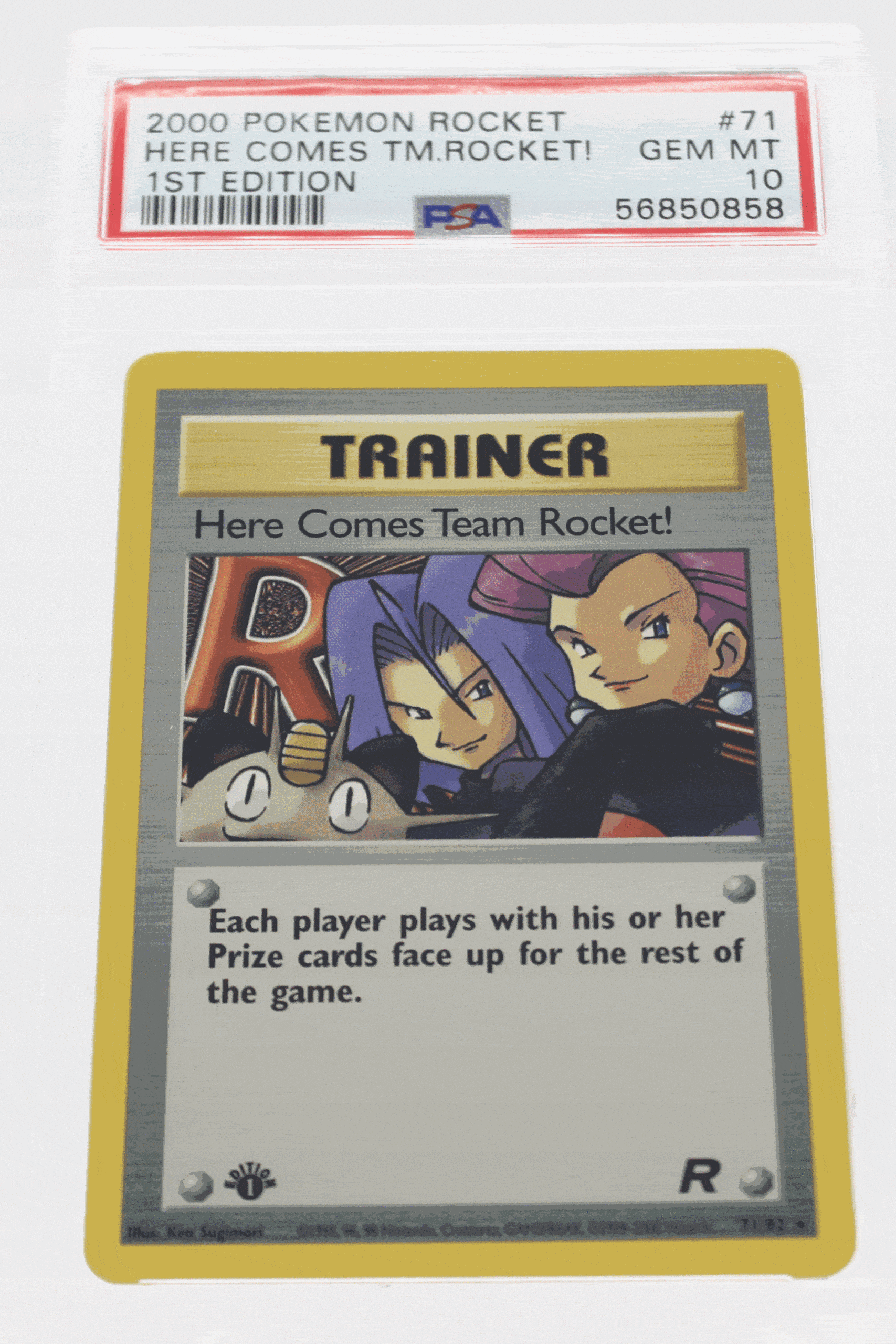 2000 Pokemon Team Rocket 71 Here Comes Team Rocket 1st Edition Psa 1039